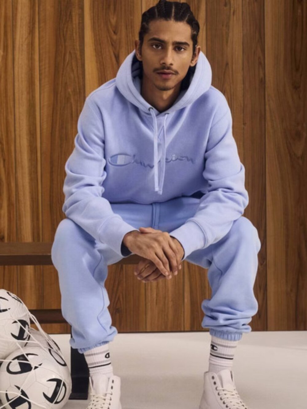 Champion Embroidered Fleece Hoodie | In Placid Blue | Medium | NWT